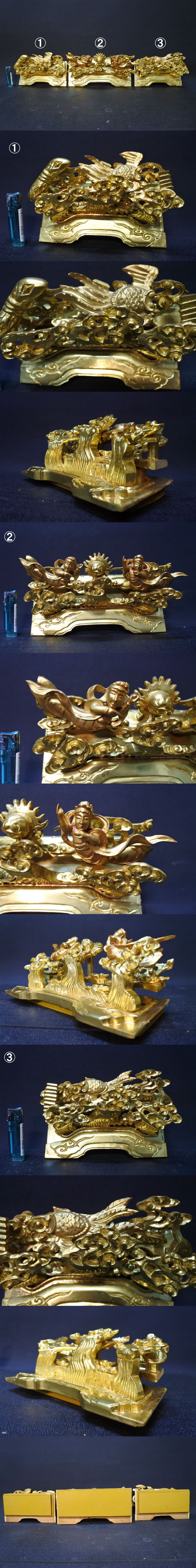 【仏壇】【収集品】彫り物　純金箔　木製　仏壇　天女　伝統　手彫品　芸…